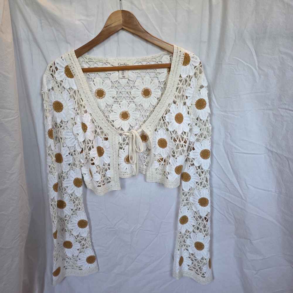 Jessica Simpson Flower Crochet Top